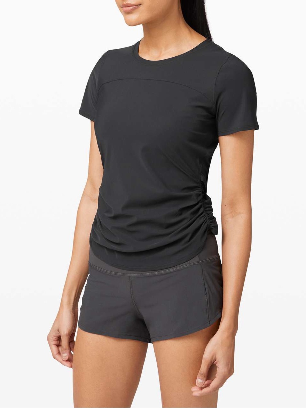 Lululemon Run Off Route Short Sleeve Shirt in Black, Size Small